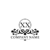 lettre xx floral logo conception. logo pour femmes beauté salon massage cosmétique ou spa marque vecteur