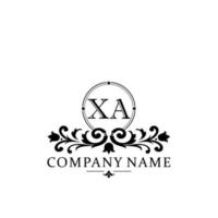 lettre xa floral logo conception. logo pour femmes beauté salon massage cosmétique ou spa marque vecteur