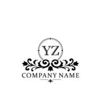 lettre yz floral logo conception. logo pour femmes beauté salon massage cosmétique ou spa marque vecteur