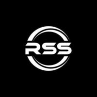création de logo de lettre rss dans l'illustration. logo vectoriel, dessins de calligraphie pour logo, affiche, invitation, etc. vecteur