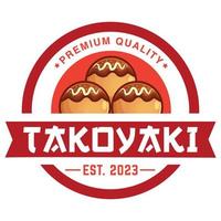 moderne plat conception Facile minimaliste mignonne takoyaki logo icône conception modèle vecteur avec moderne illustration concept style pour restaurant, produit, étiqueter, marque, café, badge, emblème