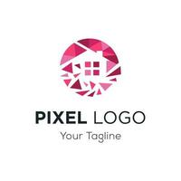 pixel logo conception vecteur modèle