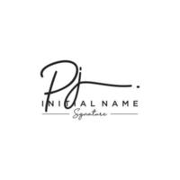 lettre pj signature logo template vecteur