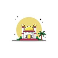 mosquée logo illustration, Ramadan islamique Contexte vecteur. vecteur