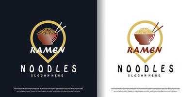 ramen logo conception avec Créatif moderne concept prime vecteur