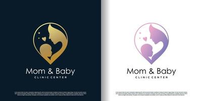 maman et bébé logo conception vecteur avec Créatif concept prime vecteur