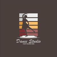 Danseur logo conception vecteur abstrait