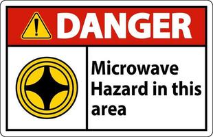 danger signe four micro onde danger dans cette zone avec symbole vecteur