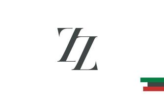 alphabet lettres initiales monogramme logo zz vecteur