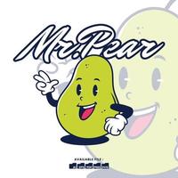 vecteur ancien rétro mascotte personnage logo une poire