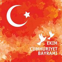 29 octobre, jour de la république turque, ekim cumhuriyet bayrami vecteur