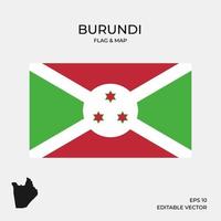 Carte et drapeau du Burundi vecteur