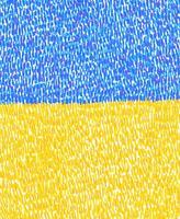 ukrainien drapeau dans van gogh style peinture. crayon graphique. Jaune prairie, bleu ciel vecteur