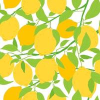 sans couture modèle avec citron des fruits et feuilles. fruit répéter Contexte. vecteur illustration pour en tissu ou fond d'écran