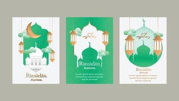 Ramadan instagram histoires Publier collection modèle avec vide espace pour votre Photos vecteur