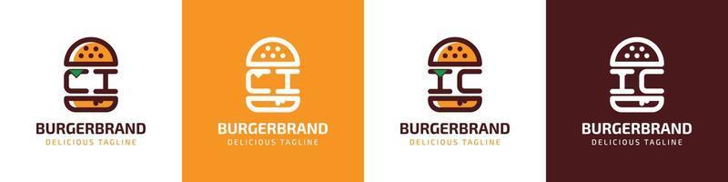 lettre ci et ic Burger logo, adapté pour tout affaires en relation à Burger avec ci ou ic initiales. vecteur