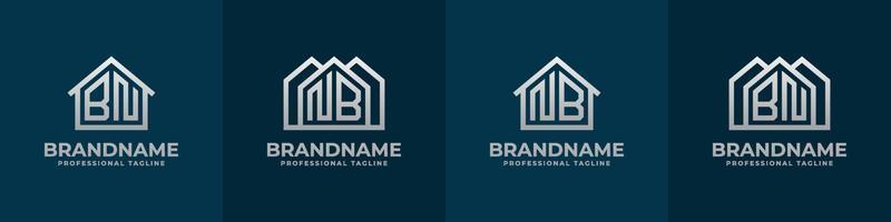 lettre bn et nb Accueil logo ensemble. adapté pour tout affaires en relation à loger, réel domaine, construction, intérieur avec bn ou nb initiales. vecteur