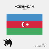 drapeau azerbaïdjan et carte vecteur