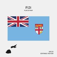 drapeau et carte des Fidji vecteur