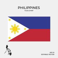 drapeau et carte philippines vecteur