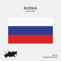 drapeau et carte de la russie vecteur