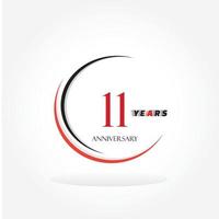 anniversaire lié logotype avec couleur rouge isolé sur fond blanc pour l'événement de célébration de l'entreprise vecteur