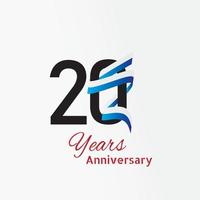 logo anniversaire des années avec une seule ligne de couleur bleu noir et blanc pour la célébration vecteur