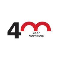 année anniversaire logo vector modèle design illustration blanc et rouge