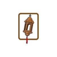 illustration vectorielle de lampe arabe. bon pour le modèle de célébration du ramadan islamique. style plat dessiné à la main. vecteur