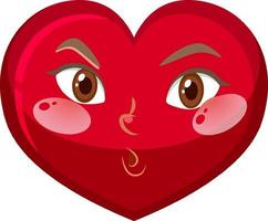 personnage de dessin animé coeur avec expression faciale vecteur