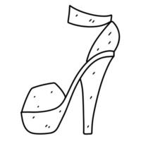 femelle chaussure dans main tiré griffonnage style. vecteur illustration isolé sur blanc Contexte.
