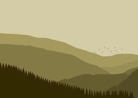 montagnes paysage avec une marron Ton, vecteur illustration.