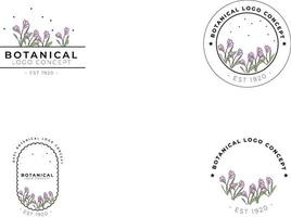 création de logo organique floral botanique abstrait minimal moderne féminin vecteur