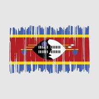 drapeau swaziland brosse illustration vectorielle vecteur