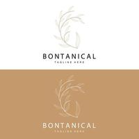 botanique logo, la nature plante conception, fleur plante icône vecteur avec ligne modèle