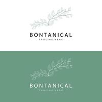 botanique logo, la nature plante conception, fleur plante icône vecteur avec ligne modèle