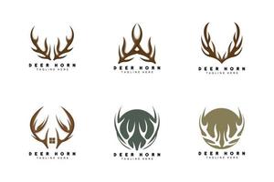 logo de bois de cerf, illustration d'icône de bois de cerf, vecteur animal de noël santa, design de marque