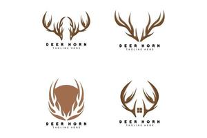 logo de bois de cerf, illustration d'icône de bois de cerf, vecteur animal de noël santa, design de marque