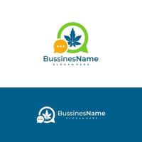 bavarder cannabis logo vecteur modèle. Créatif cannabis logo conception concepts