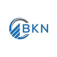 bkn plat comptabilité logo conception sur blanc Contexte. bkn Créatif initiales croissance graphique lettre logo concept. bkn affaires la finance logo conception. vecteur