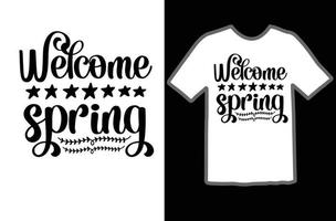 Bienvenue printemps svg t chemise conception vecteur