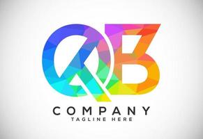 polygonal faible poly lettre q b logo conception vecteur modèle. qb lettre logo conception