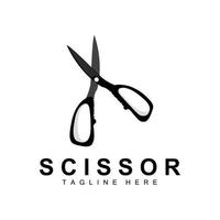 création de logo de ciseaux, vecteur de rasoir de salon de coiffure, illustration de marque de ciseaux de babershop
