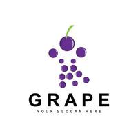 grain de raisin fruit logo, cercle style fruit conception, grain de raisin ferme vecteur, du vin boire, la nature icône, illustration modèle vecteur
