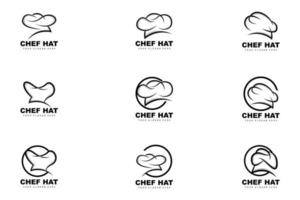 logo de chapeau de chef, image vectorielle de chef de restaurant, design pour restaurant, restauration, charcuterie, boulangerie vecteur