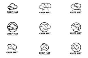 logo de chapeau de chef, image vectorielle de chef de restaurant, design pour restaurant, restauration, charcuterie, boulangerie vecteur