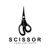 création de logo de ciseaux, vecteur de rasoir de salon de coiffure, illustration de marque de ciseaux de babershop