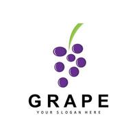 grain de raisin fruit logo, cercle style fruit conception, grain de raisin ferme vecteur, du vin boire, la nature icône, illustration modèle vecteur