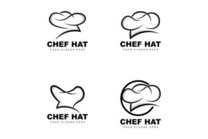 logo de chapeau de chef, image vectorielle de chef de restaurant, design pour restaurant, restauration, charcuterie, boulangerie vecteur