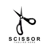 création de logo de ciseaux, vecteur de rasoir de salon de coiffure, illustration de marque de ciseaux de babershop